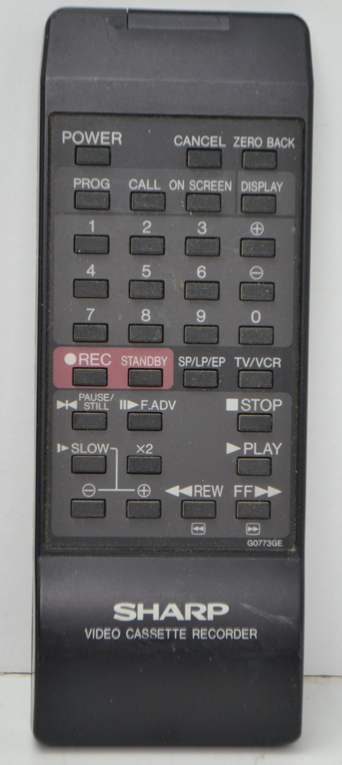 Sharp G0773GE Remote Control for VCR — SpenCertified