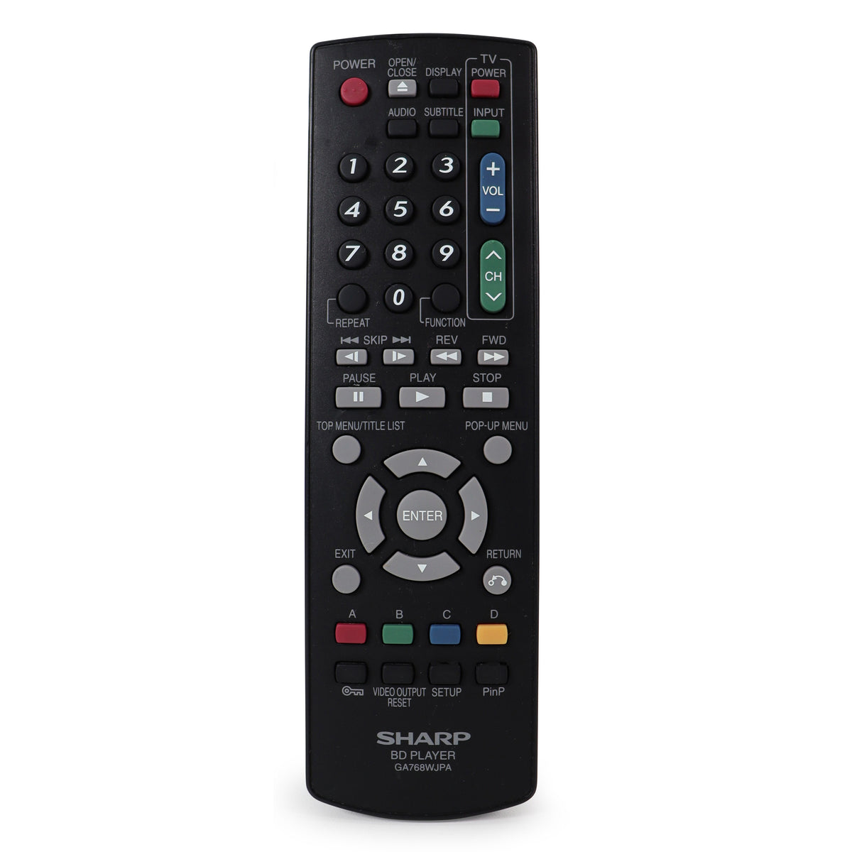 Sharp Dvd Remote Control Sharp GA768WJPA Remote Control For Sharp Blu-Ray/DVD Player Model BD-H ...