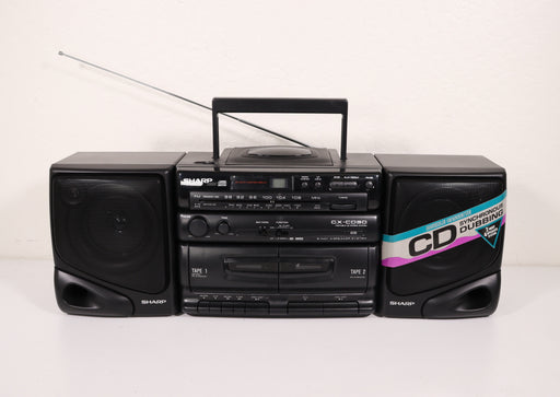 Sharp Portable CD Player Dual Cassette Deck Stereo System GX-CD30-SpenCertified-vintage-refurbished-electronics