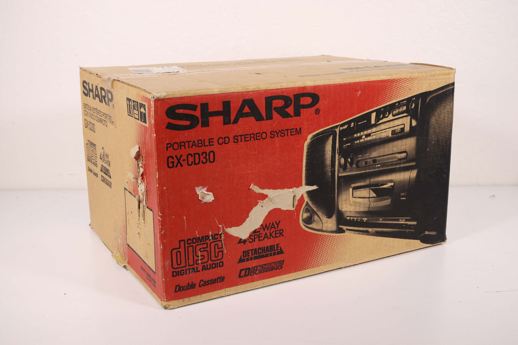 Sharp Portable CD Player Dual Cassette Deck Stereo System GX-CD30