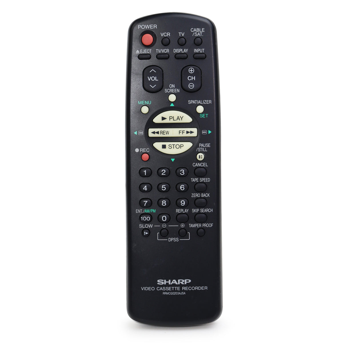Sharp RRMCG0203AJSA Remote Control for Video Cassette Recorder ...
