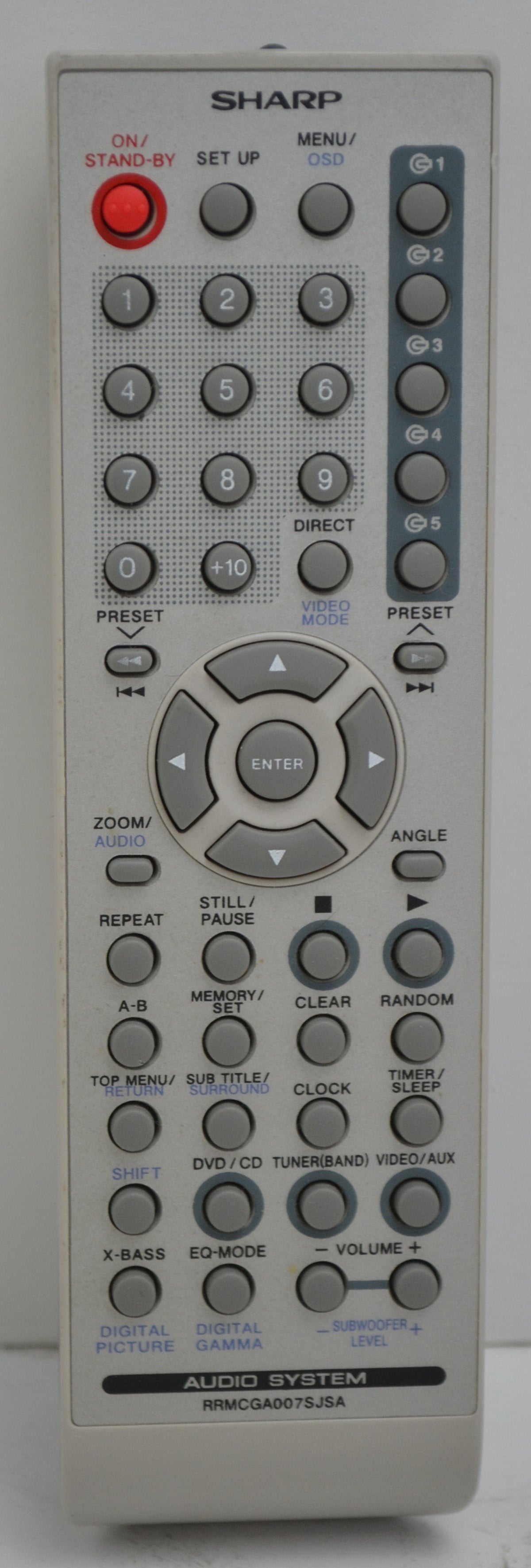 Sharp RRMCGA007SJSA Remote Control for Stereo System XLDV50 and More ...