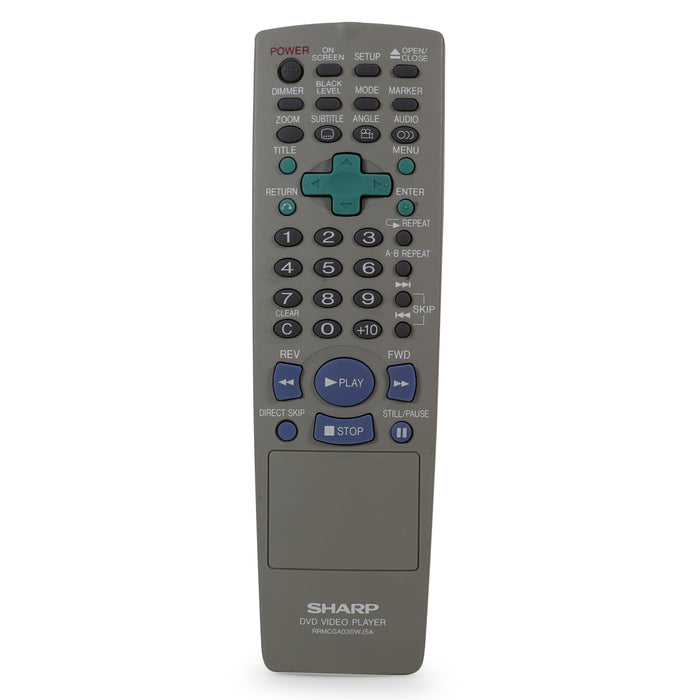 Sharp RRMCGA030WJSA DVD Player Remote Control for Model DVS2U-Remote-SpenCertified-refurbished-vintage-electonics