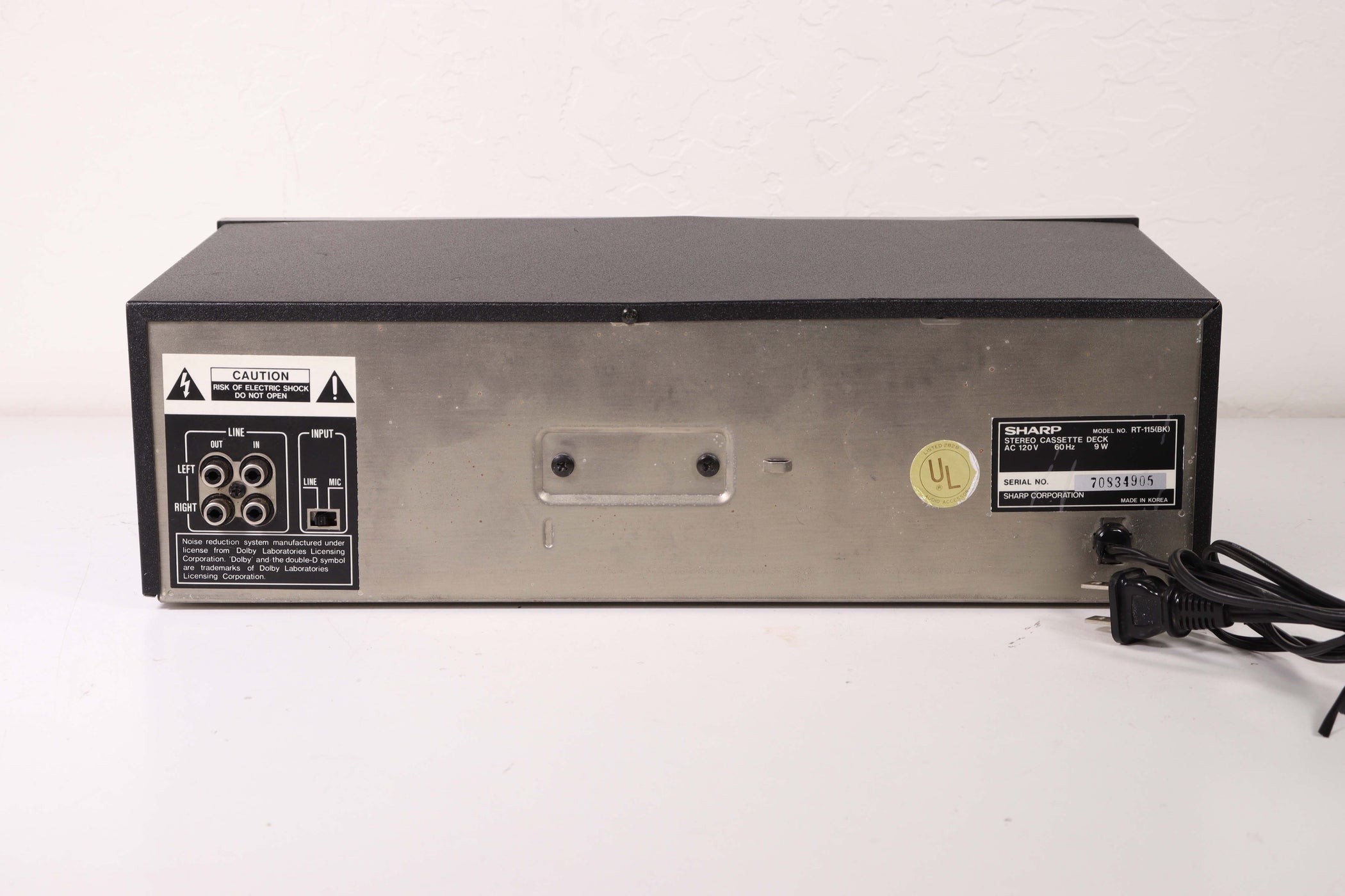 Sharp RT-115 Single Cassette Deck Player Recorder Black — SpenCertified