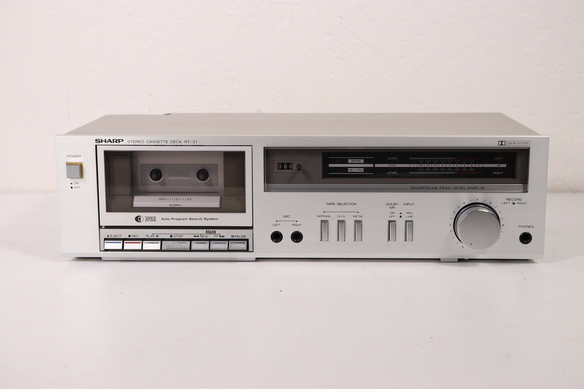Sharp RT-31 Stereo Cassette Deck Single Player Recorder — SpenCertified
