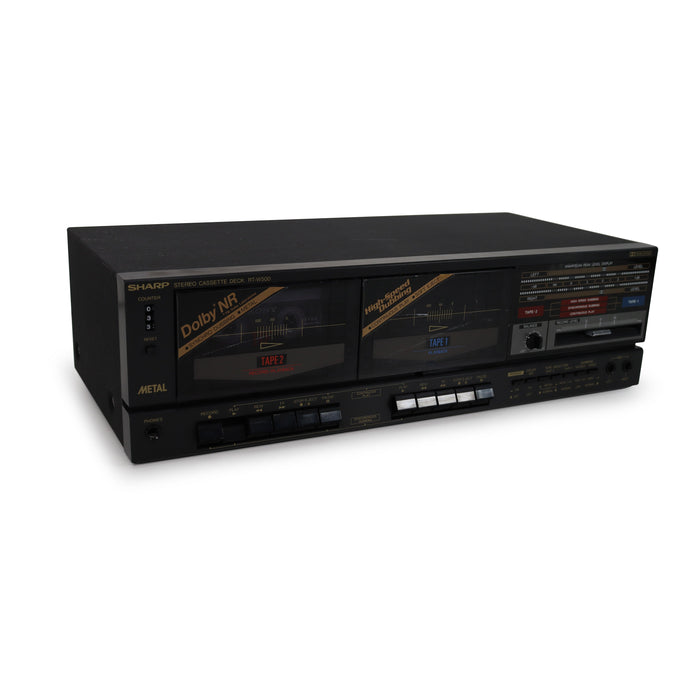 Sharp RT-W500(BK) Dual Cassette Deck Player-Electronics-SpenCertified-refurbished-vintage-electonics