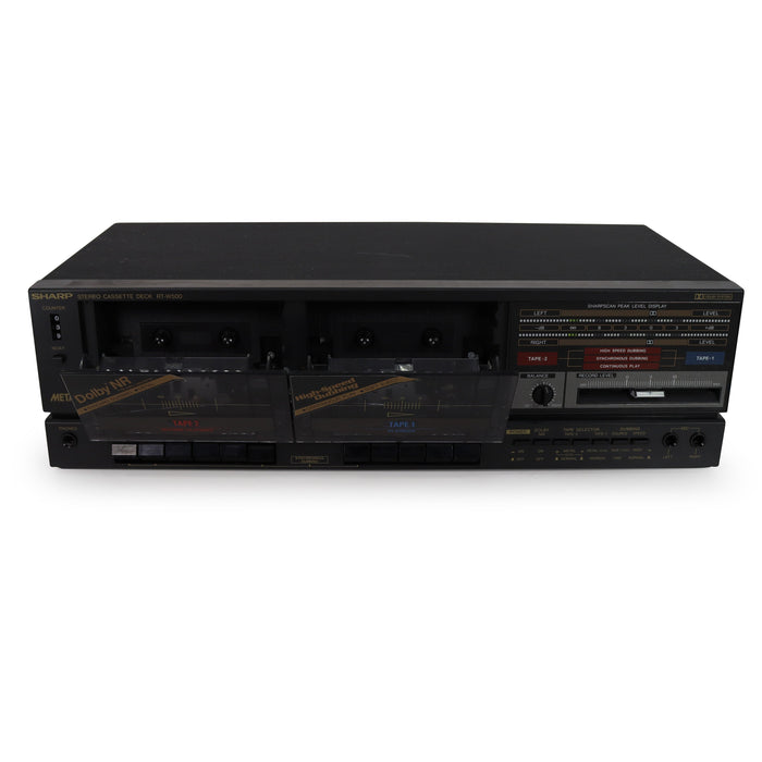 Sharp RT-W500(BK) Dual Cassette Deck Player-Electronics-SpenCertified-refurbished-vintage-electonics