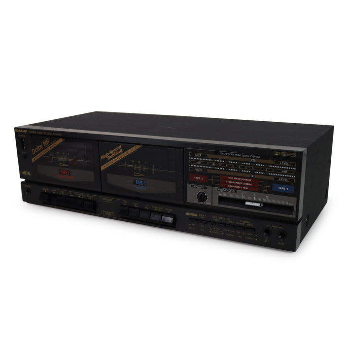 Sharp RT-W500(BK) Dual Cassette Deck Player-Electronics-SpenCertified-refurbished-vintage-electonics