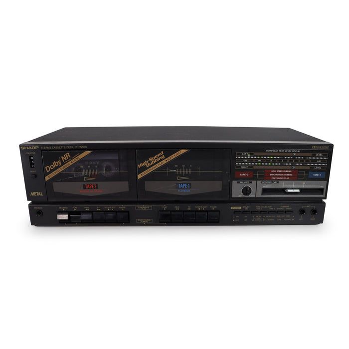 Sharp RT-W500(BK) Dual Cassette Deck Player-Electronics-SpenCertified-refurbished-vintage-electonics