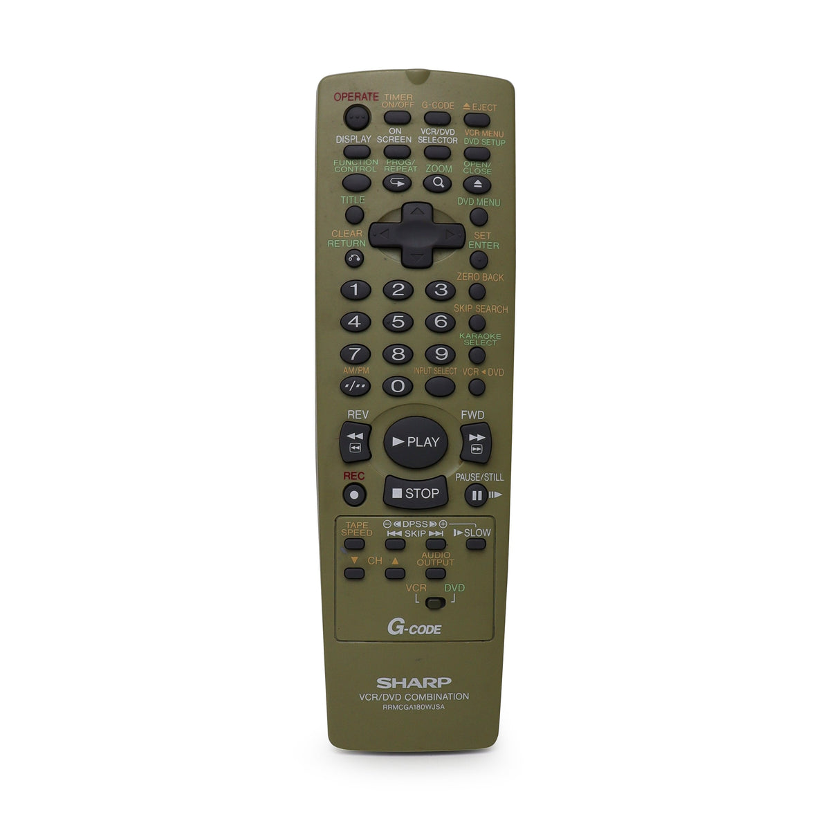 Sharp Remote Control RRMCGA180WJSA For Sharp DVD/VCR Combo Model DV-NC ...