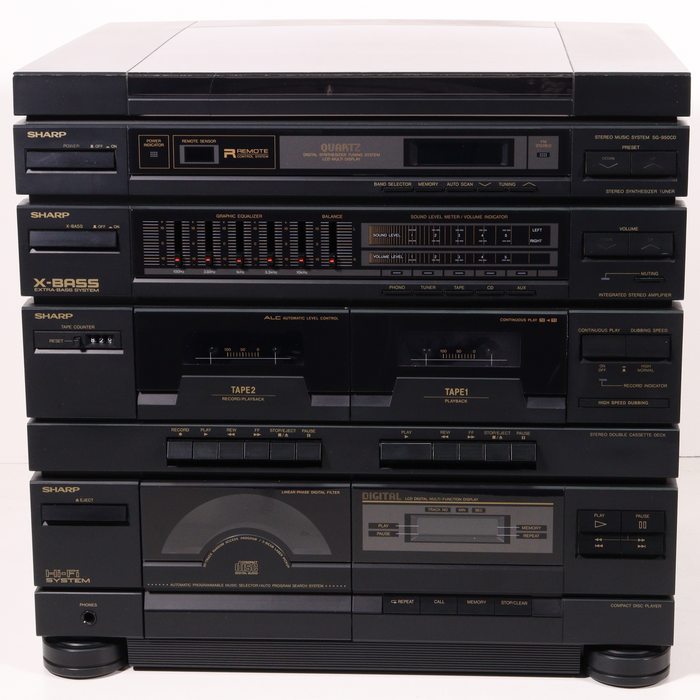 Sharp SG-950CD Integrated Stereo Music System (Full Set)-CD Players & Recorders-SpenCertified-vintage-refurbished-electronics