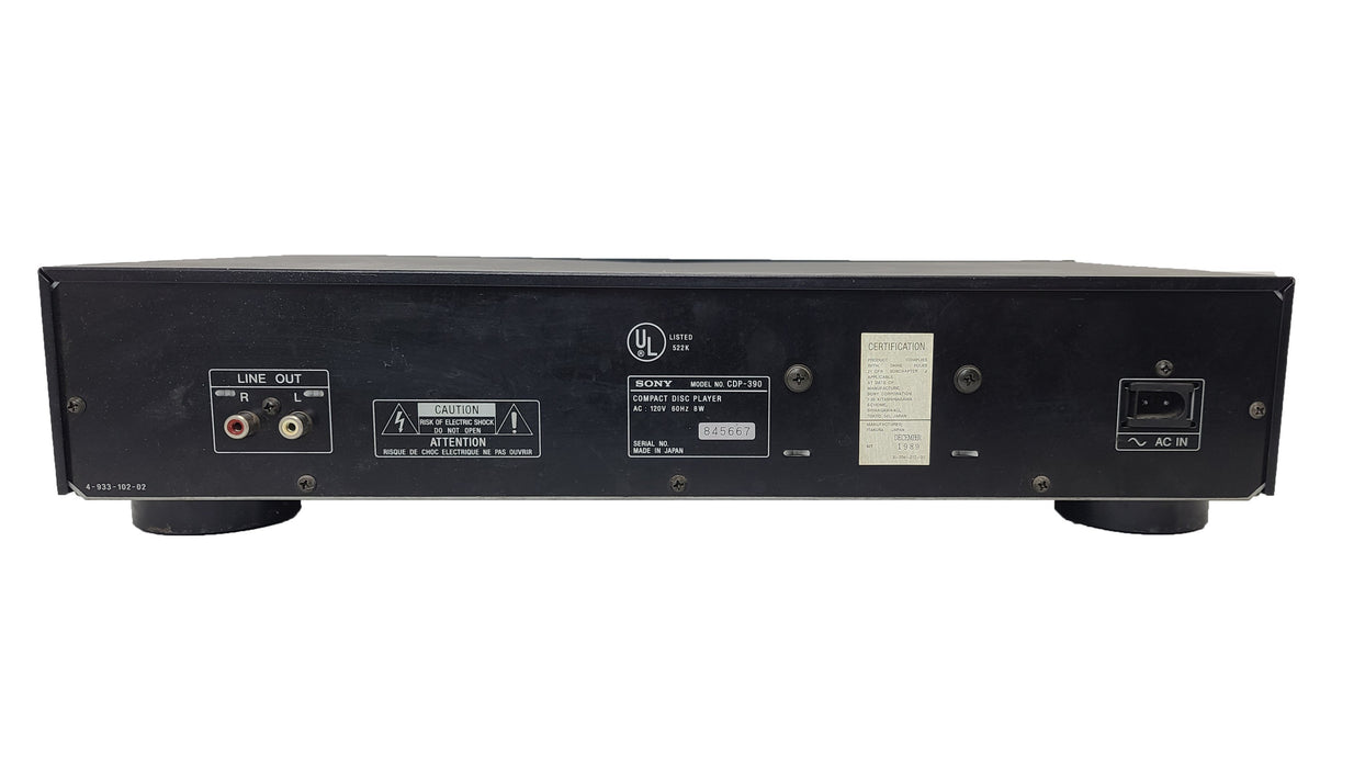 Sony CDP-390 Compact Disc CD Player-Electronics-SpenCertified-refurbished-vintage-electonics