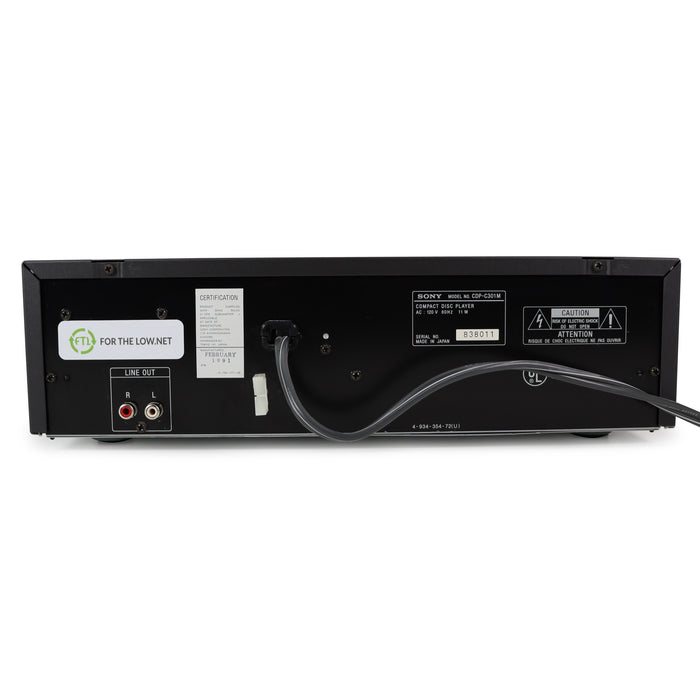 Sony CDP-C301M 5-Disc Carousel CD Changer-Electronics-SpenCertified-refurbished-vintage-electonics