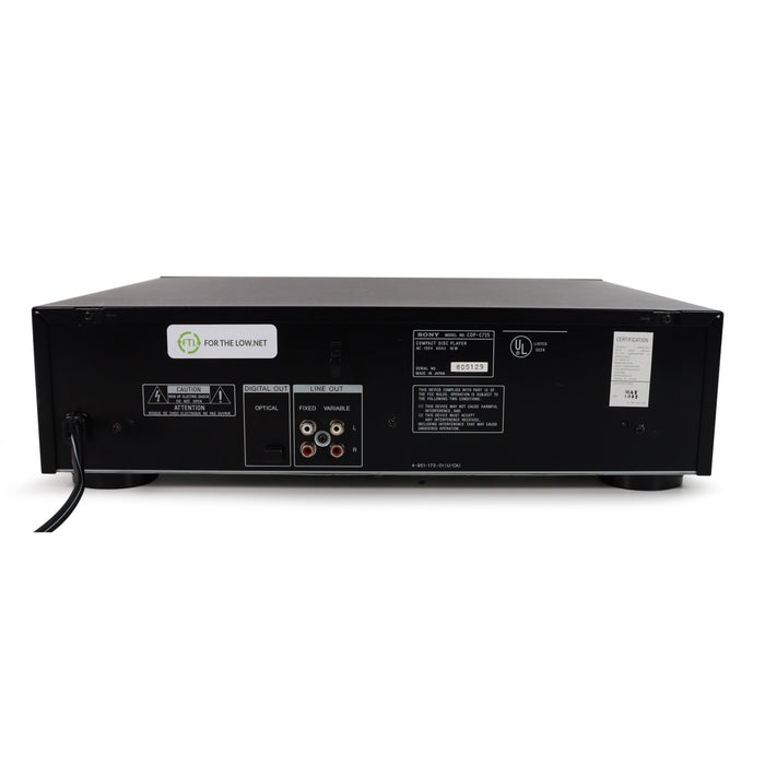 Sony CDP-C725 Vintage 5-Disc Sony CD Player w/ Built-in Digital Noise Processor-Electronics-SpenCertified-refurbished-vintage-electonics