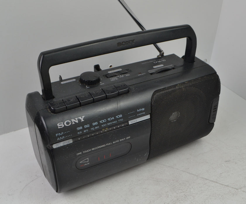 Sony CFM-10 Portable Cassette AM/FM Radio Speaker System Player Black-Electronics-SpenCertified-refurbished-vintage-electonics