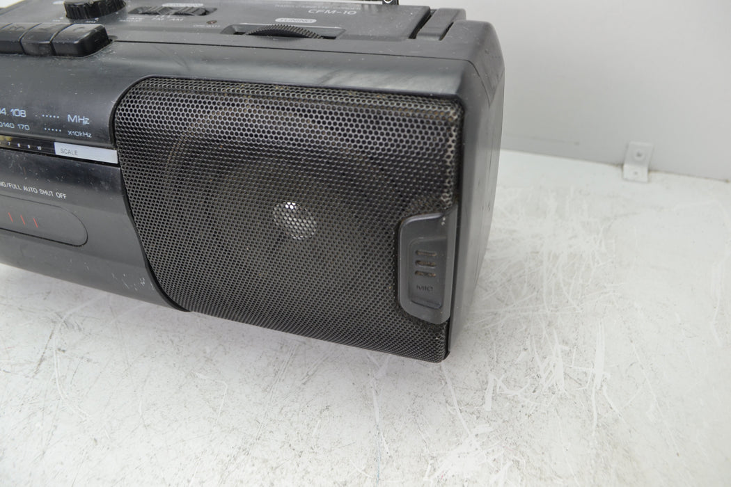 Sony CFM-10 Portable Cassette AM/FM Radio Speaker System Player Black-Electronics-SpenCertified-refurbished-vintage-electonics