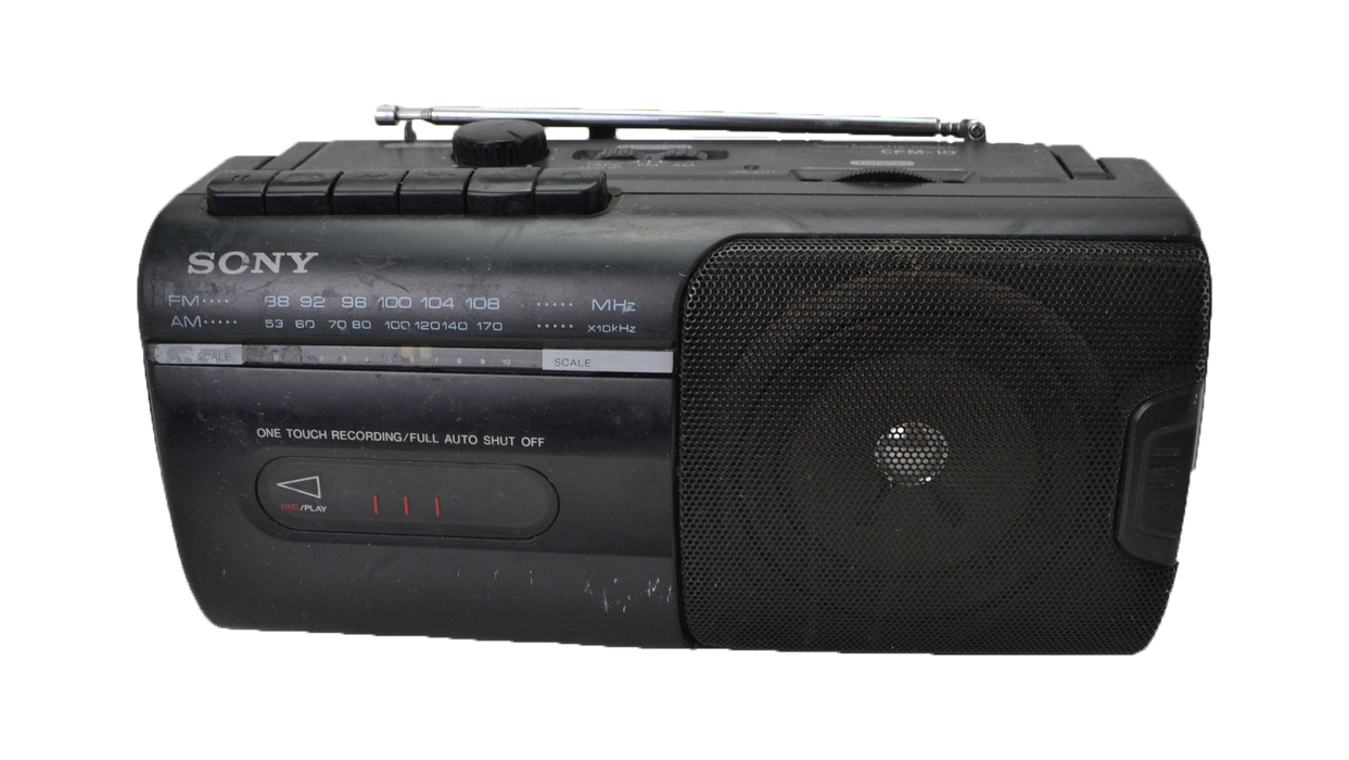 Sony CFM-10 Portable Cassette AM/FM Radio Speaker System Player Black-Electronics-SpenCertified-refurbished-vintage-electonics