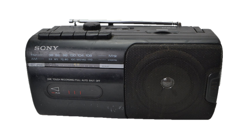 Sony CFM-10 Portable Cassette AM/FM Radio Speaker System Player Black-Electronics-SpenCertified-refurbished-vintage-electonics