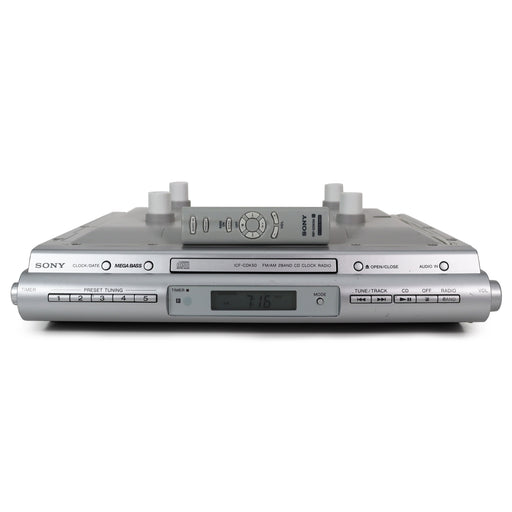 Sony ICF-CDK50 Under-Cabinet CD Clock Radio w/ AM/FM Radio, AUX Connection and Built-In Speakers-Electronics-SpenCertified-refurbished-vintage-electonics