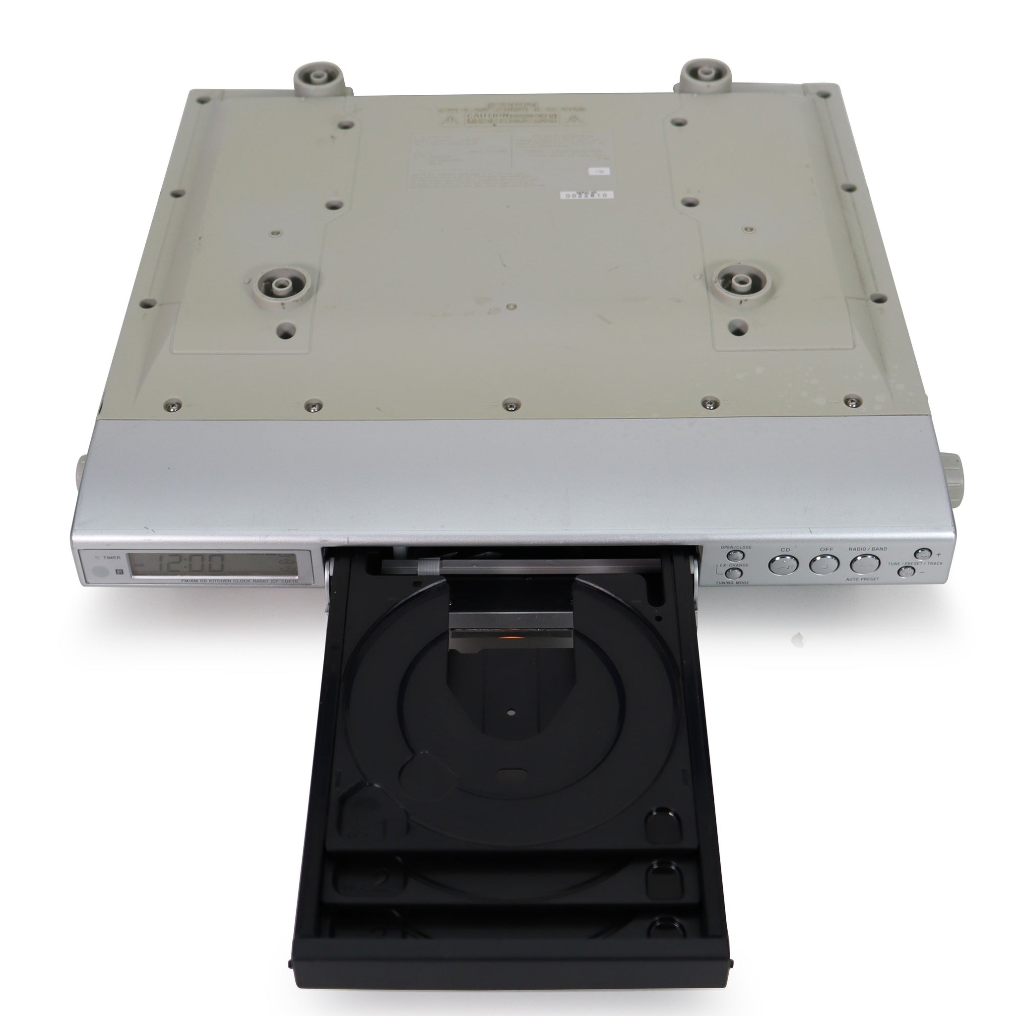 Sony ICFCDK70 Silver 3 Disc Changing Under CD Clock Radio w/