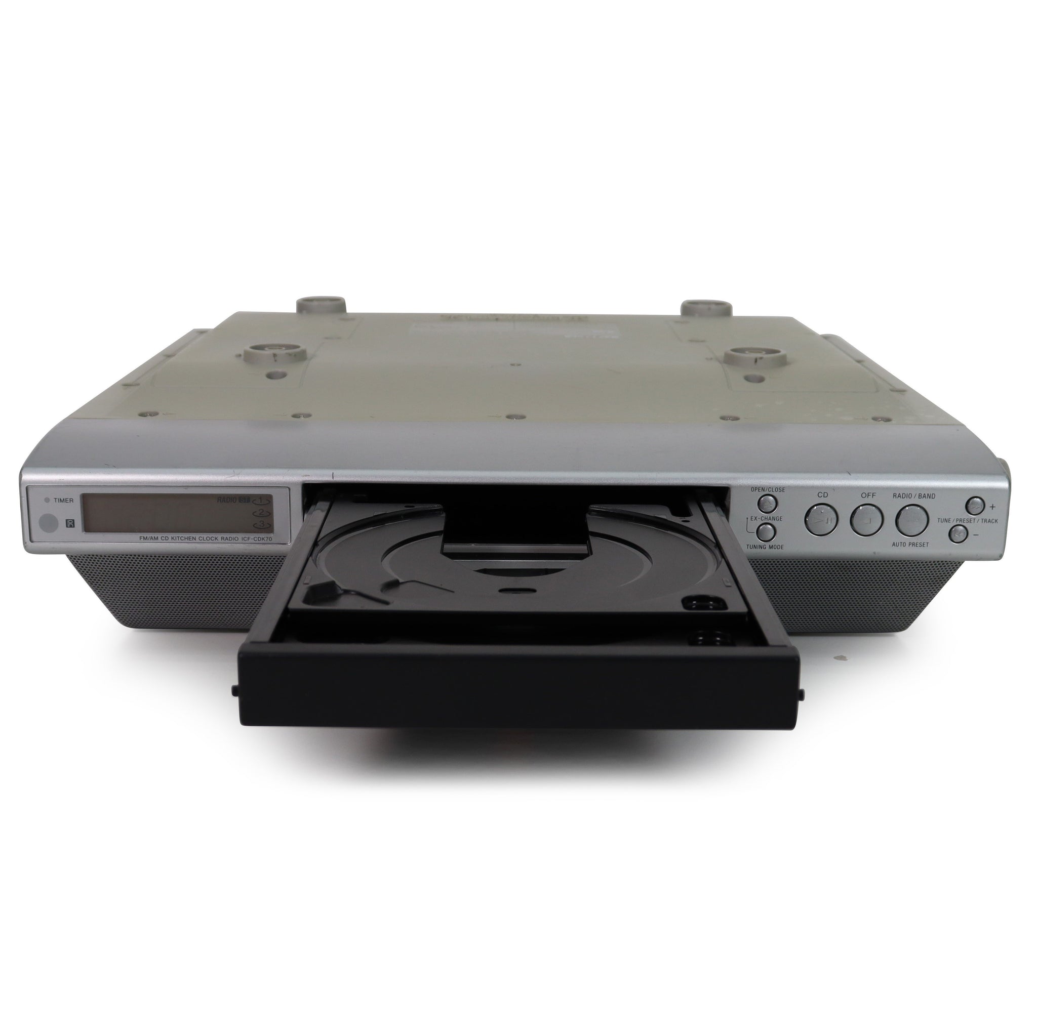 Sony ICFCDK70 Silver 3 Disc Changing Under CD Clock Radio w/