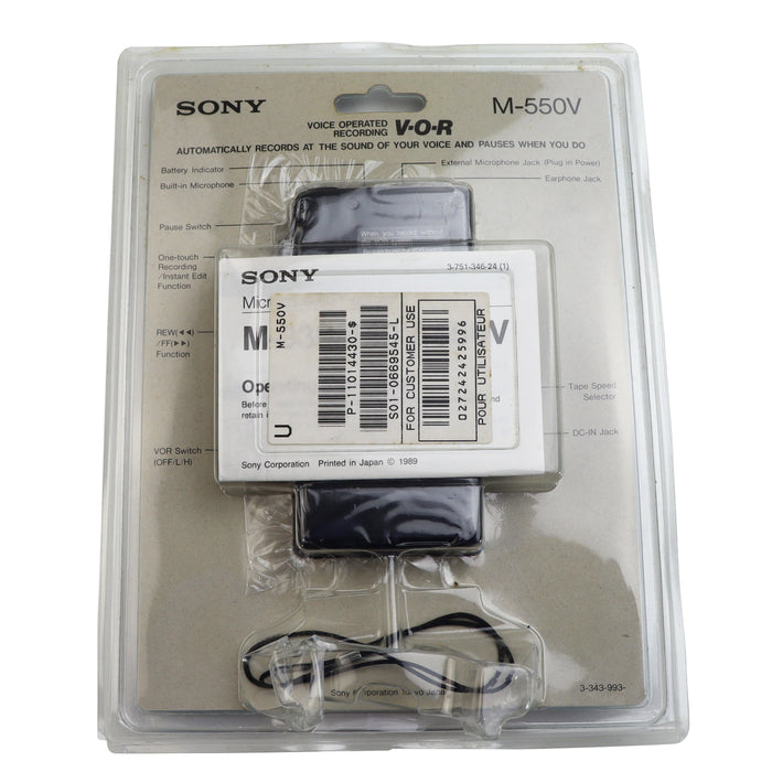Sony M-550V Pressman Microcassette Recorder (BRAND NEW)-Electronics-SpenCertified-refurbished-vintage-electonics