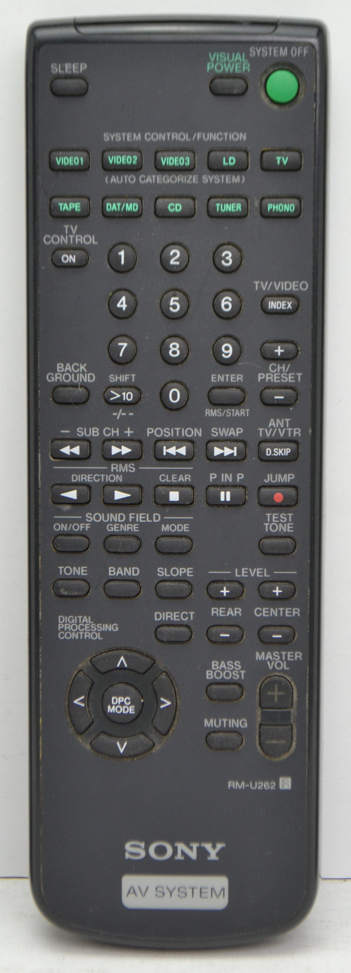 Sony RM-U262 Audio Video AV System Remote Control STR-VA8ES STR-D650 S ...