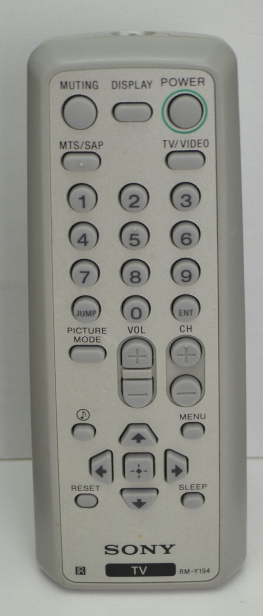 Sony RM-Y194 TV Television Remote Control KV-20FS120
KV-21FS120
KV-24FS120
KV-25FS120
KV-27FS120
KV-32FS120
KV-36FS120-Remote-SpenCertified-refurbished-vintage-electonics