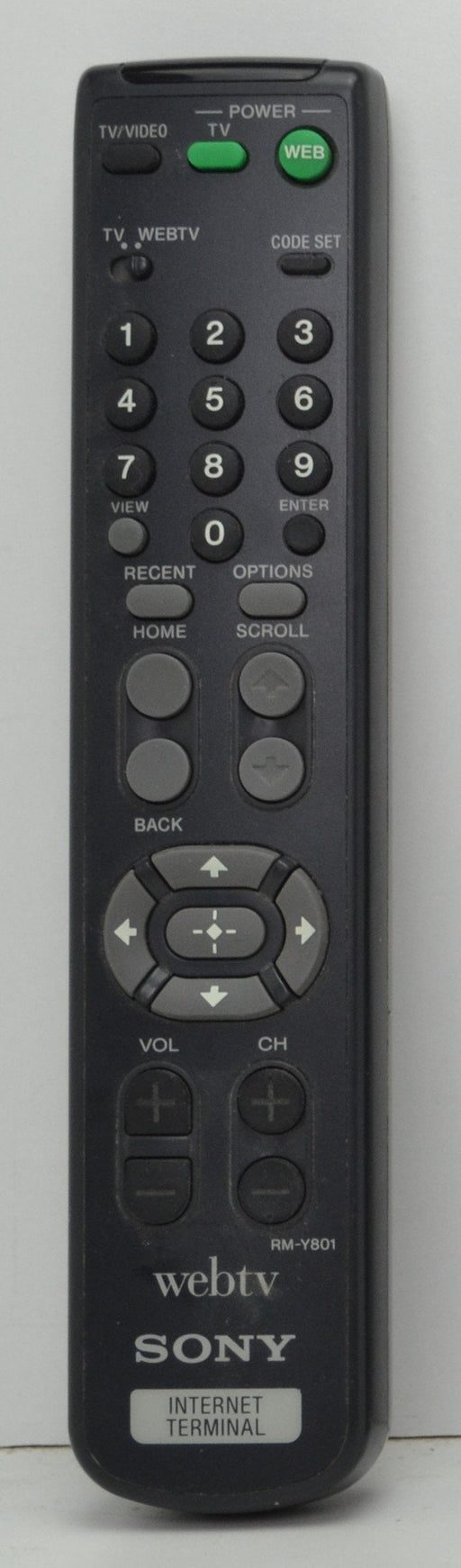 Sony RM-Y801 webtv Internet Terminal Remote for IDTW150 , IMTW100-Remote-SpenCertified-refurbished-vintage-electonics
