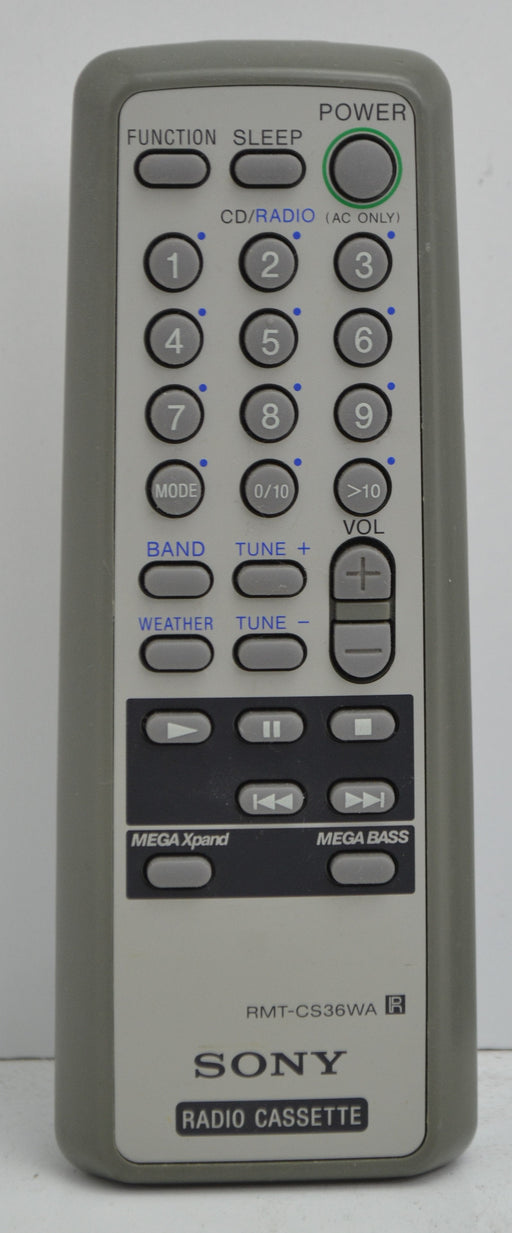 Sony RMT-CS36WA Radio Cassette Remote Control TCS100 TCS100DV CFDS36 A3258085A-Remote-SpenCertified-refurbished-vintage-electonics