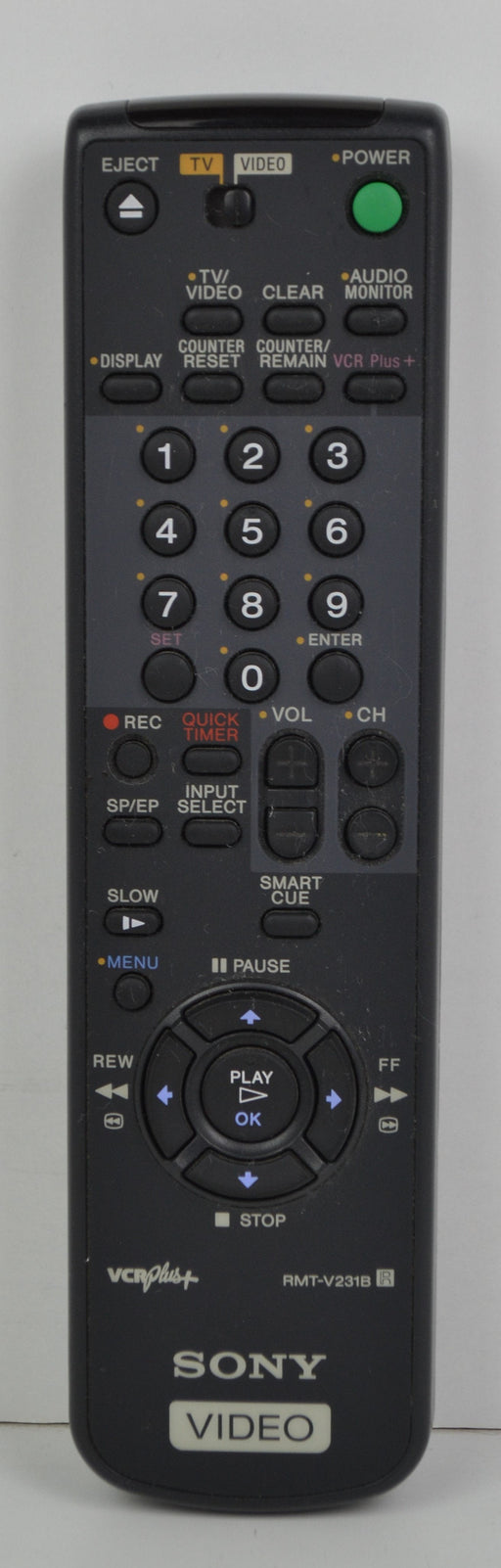 Sony RMT-V231B VCR VHS Player Remote Control SLV78HF SLV388HF SLV677HF-Remote-SpenCertified-refurbished-vintage-electonics