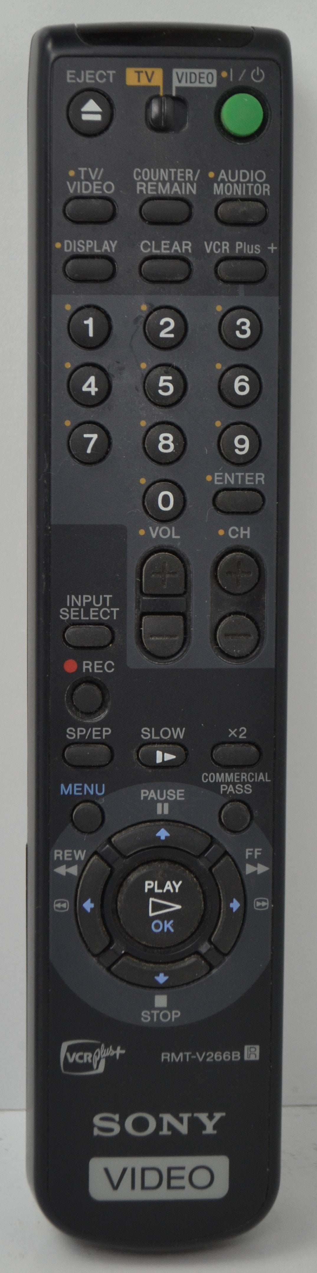 Sony RMT-V266B Remote Control VCR and TV — SpenCertified