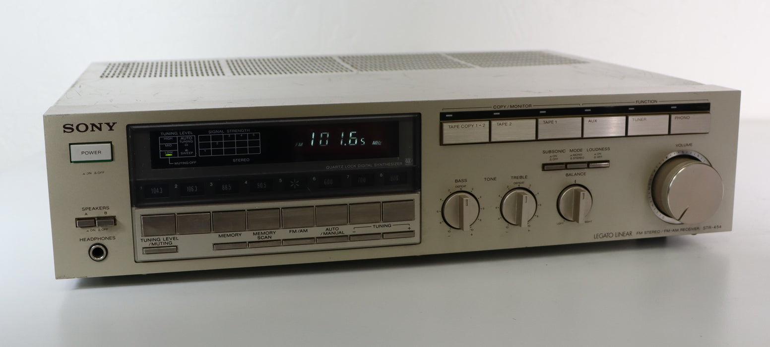 Sony STR-454 FM Stereo-FM/AM Receiver with Quartz Lock Digital Synthesizer-Electronics-SpenCertified-vintage-refurbished-electronics