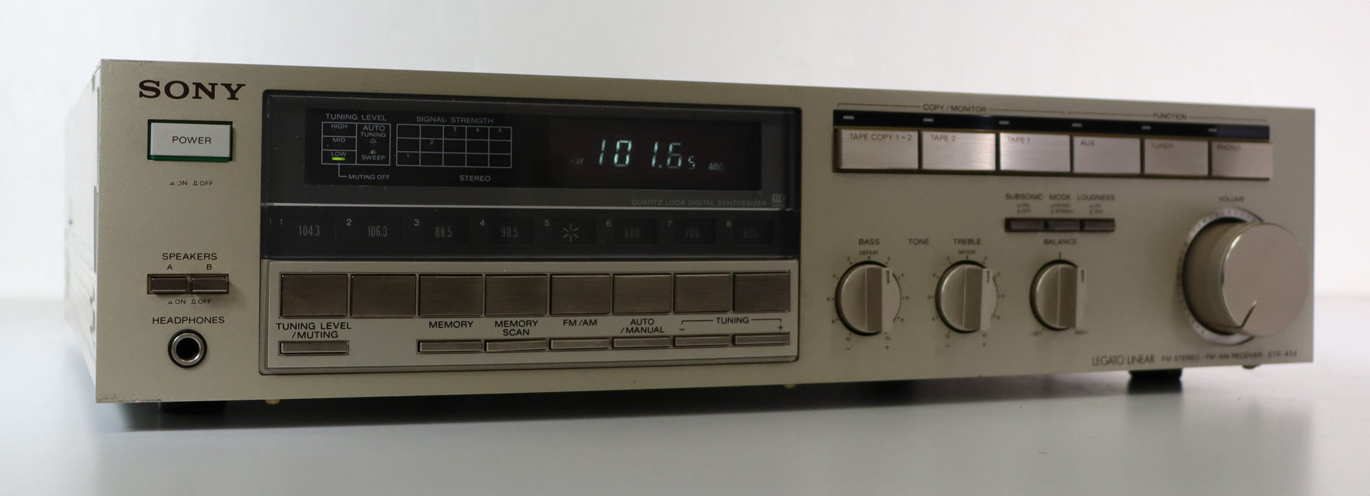 Sony STR-454 FM Stereo-FM/AM Receiver with Quartz Lock Digital Synthesizer-Electronics-SpenCertified-vintage-refurbished-electronics