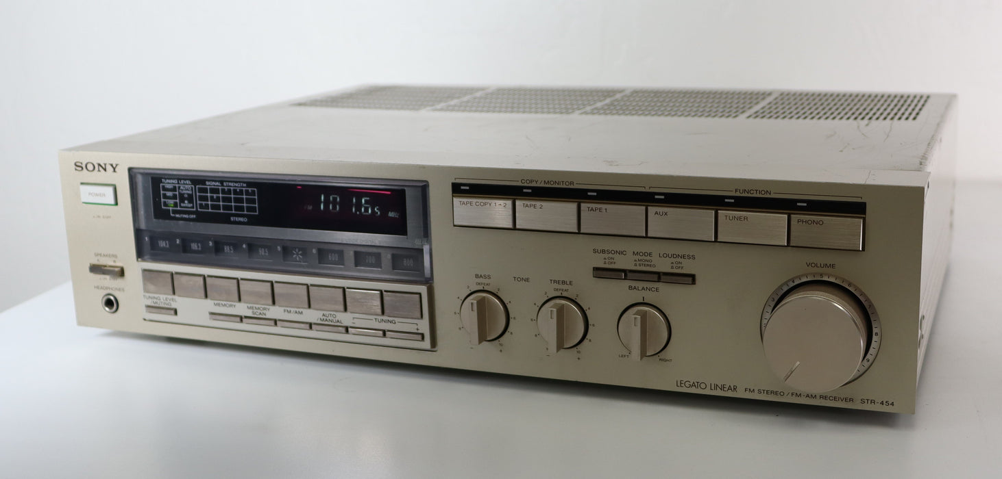 Sony STR-454 FM Stereo-FM/AM Receiver with Quartz Lock Digital Synthesizer-Electronics-SpenCertified-vintage-refurbished-electronics