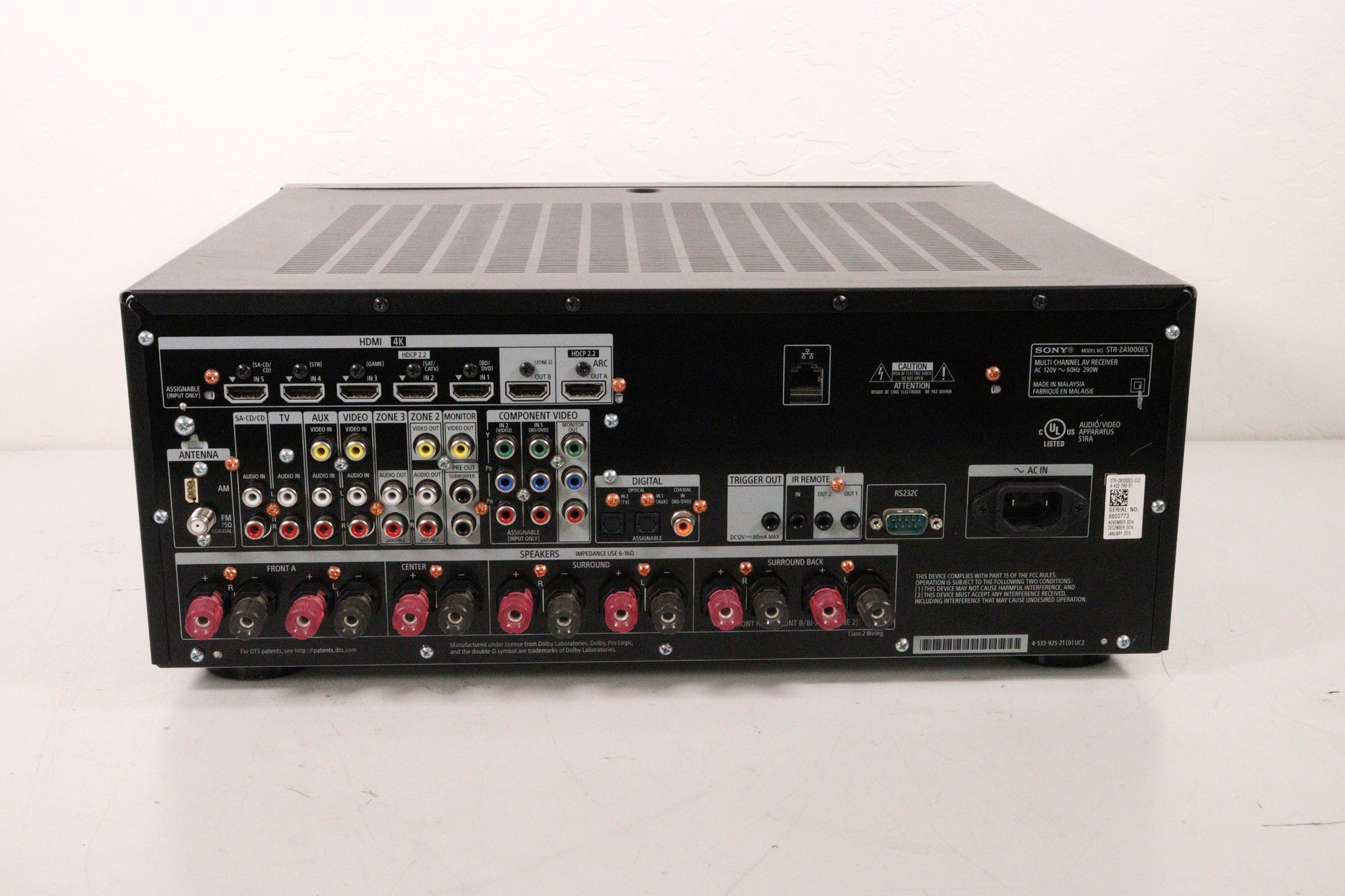 Sony STR-ZA1000ES Receiver Audio/Video Multi Channel HDMI Digital Opti