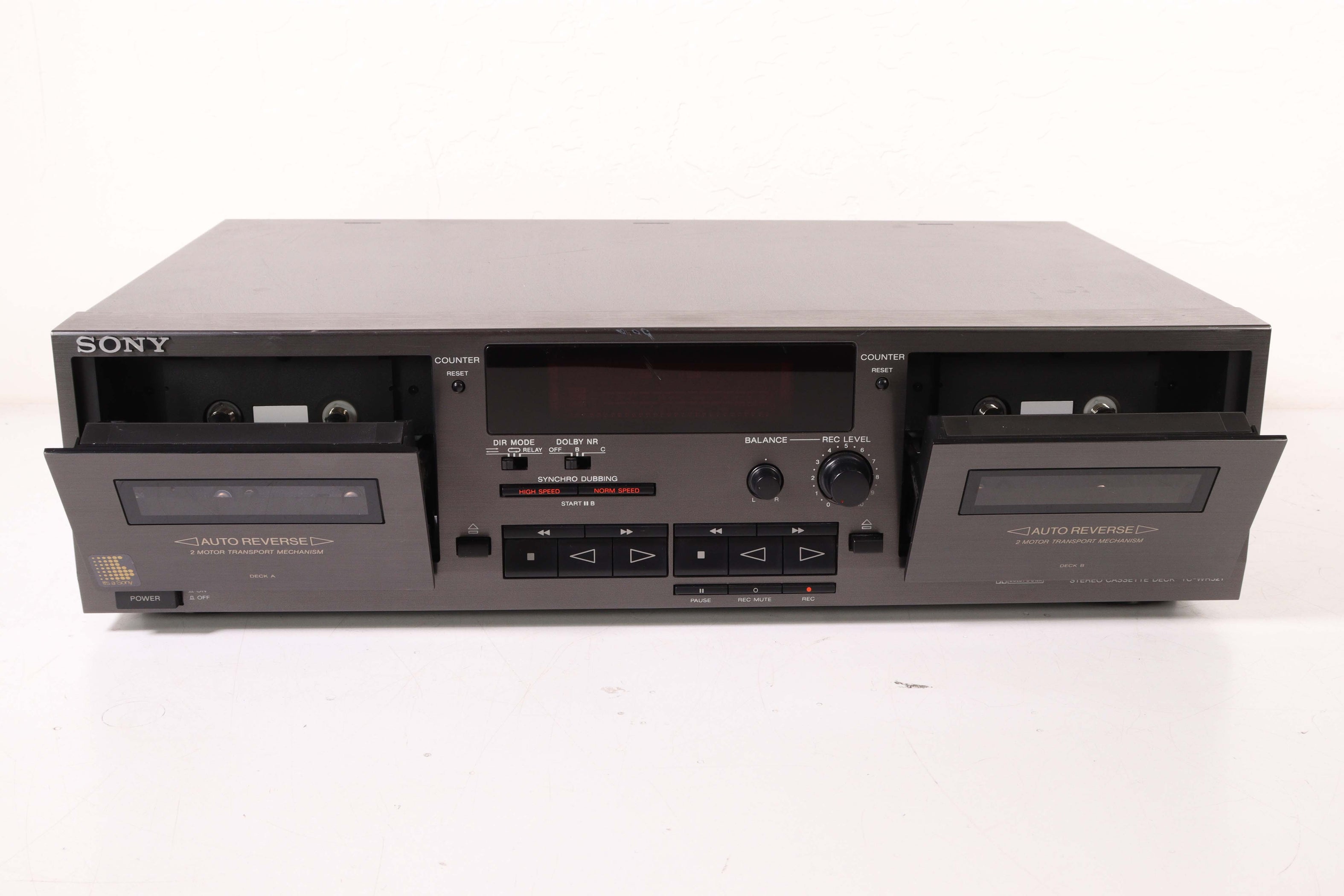 Sony TC-WR521 Stereo Cassette Deck Auto Reverse Dual High Speed Dubbin ...