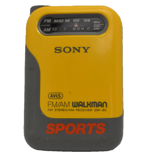 Sony Walkman SRF-85 Sports FM/AM Stereo Mega Bass Yellow Portable w/ Belt Clip-Electronics-SpenCertified-refurbished-vintage-electonics