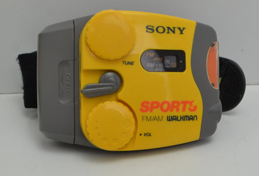 Sony Walkman SRF-88 Sports FM/AM Stereo Walkman Mega Bass Yellow Portable w/ Wristband-Electronics-SpenCertified-refurbished-vintage-electonics