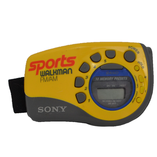 Sony Walkman SRF-M78 Sports FM/AM Stereo Walkman Player Yellow Portable w/ Wristband-Electronics-SpenCertified-refurbished-vintage-electonics