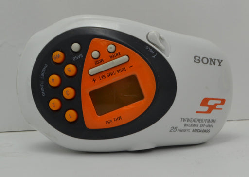 Sony Walkman SRF-M80V Sports FM/AM Stereo Walkman Mega Bass White/Orange Portable w/ Wristband-Electronics-SpenCertified-refurbished-vintage-electonics