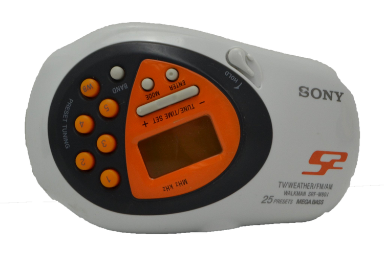 Sony Walkman SRF-M80V Sports FM/AM Stereo Walkman Mega Bass White/Oran