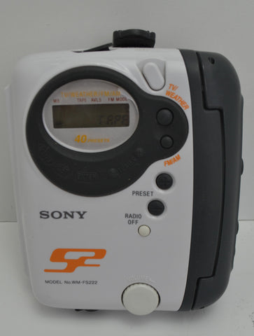 Sony Walkman WM-FS222 White/Orange Sports Portable Cassette Player and