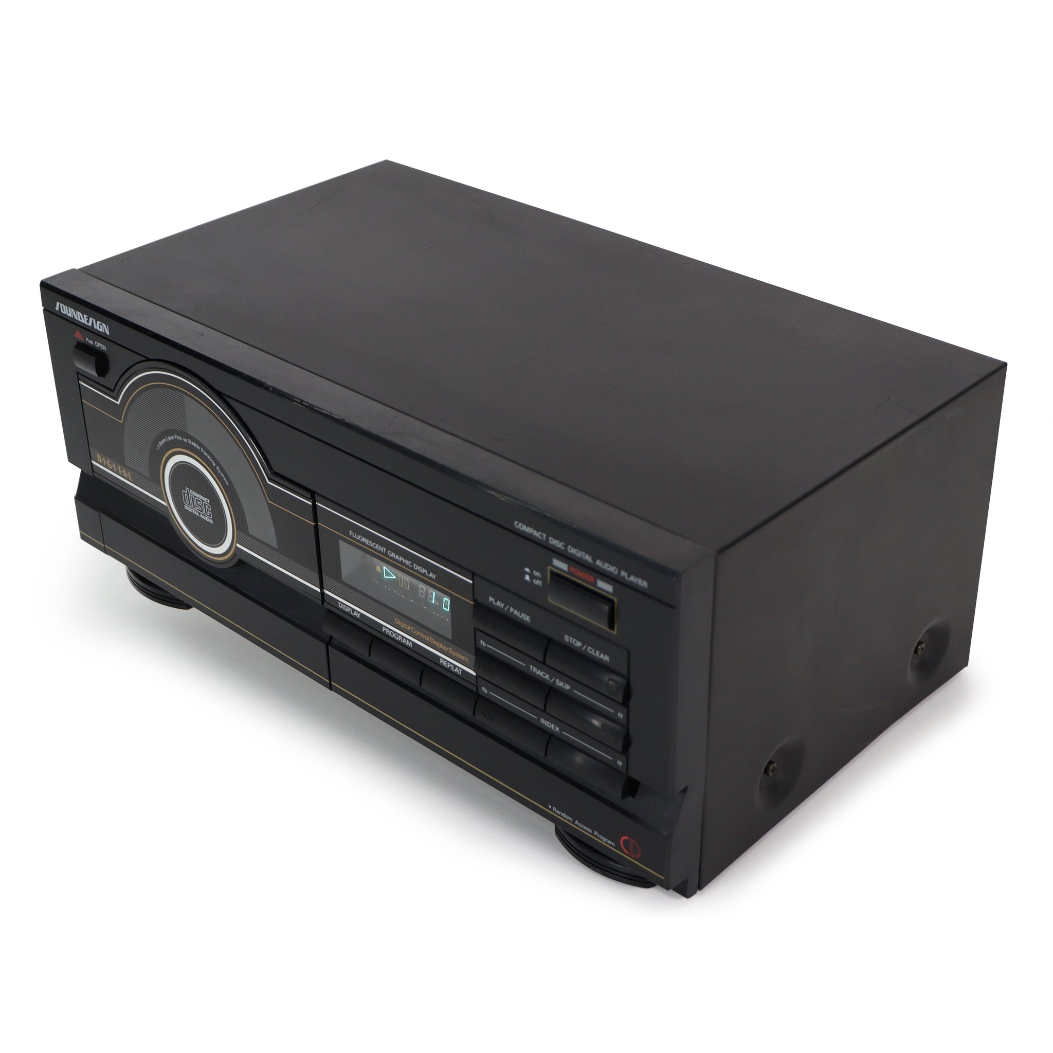 SoundDesign 5055 BLK Single Disc CD Player Old School Side Loading Des