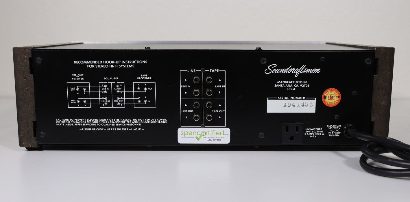 Soundcraftsman Record Playback Audio Frequency Equalizer RP2215-R EQ-Equalizers-SpenCertified-vintage-refurbished-electronics