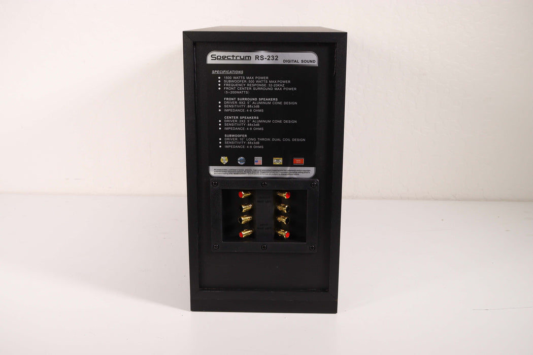 Spectrum RS-232 5.1 Channel Surround Sound Home Stereo System-Speakers-SpenCertified-vintage-refurbished-electronics