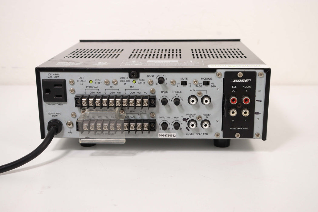 TOA Integrated Amplifier BG-1120 with Bose 102 EQ Module Accessory-Audio Amplifiers-SpenCertified-vintage-refurbished-electronics