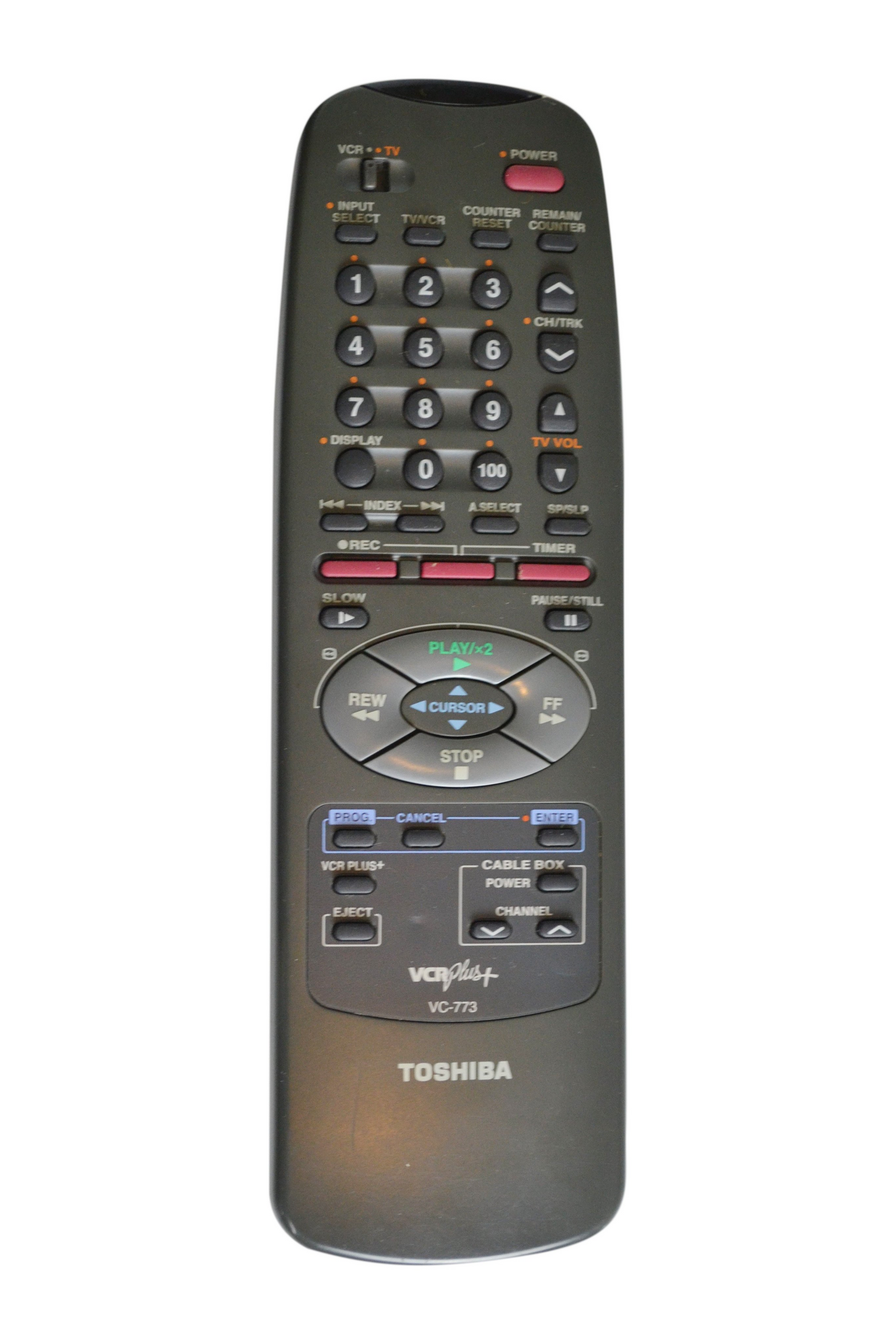 TOSHIBA VCR Remote VC773 for M784 6 HEAD SYSTEM VIDEO CASSETTE RECOR