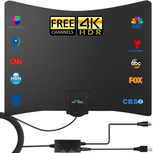TV Antenna 2021 Newest Amplified HD Digital Indoor TV Antenna 250 Miles Long Range Compatible 4K 1080p All Older TVs with Amplifier Signal Booster for VHF UHF Free Channels-Electronics-SpenCertified-vintage-refurbished-electronics
