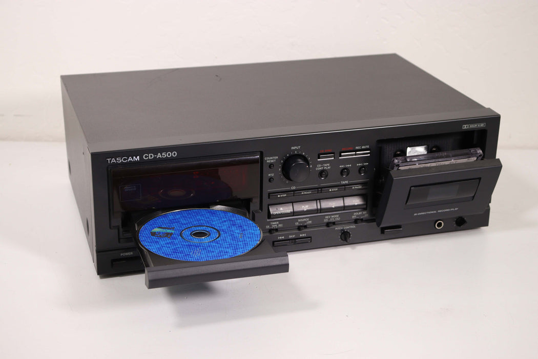 Tascam CD-A500 CD Player Cassette Player Combo Dual System (No Remote)-CD Players & Recorders-SpenCertified-vintage-refurbished-electronics